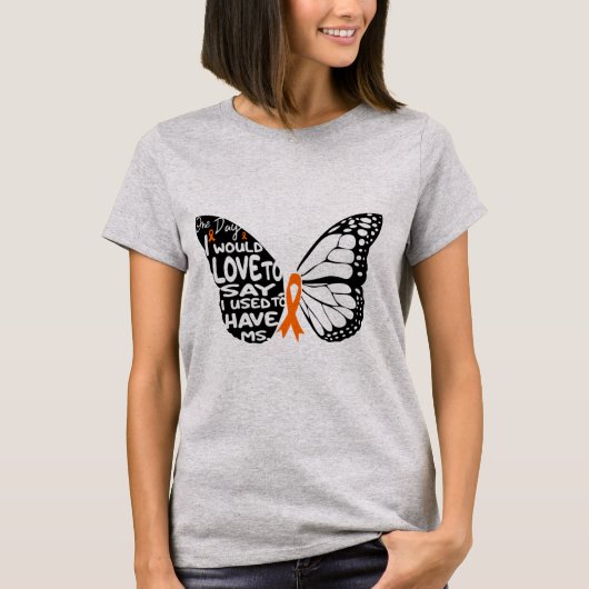 mevrouw Multiple Sclerosis Awareness ,butterfly lb T-shirt (Voorkant)