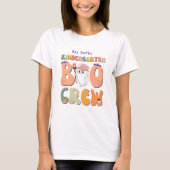 mevrouw Naam Kleuterschool Boo Crew leraar wit T-shirt (Voorkant)