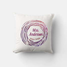 Mevrouw naam roze mauve rand sinds jaar huwelijk b kussen