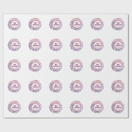 Mevrouw naam roze mauve rand sinds jaar huwelijksb cadeaupapier