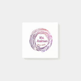 Mevrouw naam roze mauve rand sinds jaar huwelijksb post-it® notes