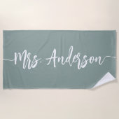 Mevrouw New Name Bride Wedding Honeymoon Strandlaken (Voorkant)