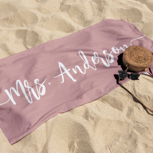 Mevrouw Nieuwe Naam Bruid Bruiloft Honeymoon Strandlaken
