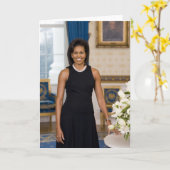 Mevrouw ObamaPortrait Kaart (Gele Bloem)