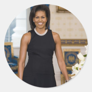 Mevrouw ObamaPortrait Ronde Sticker