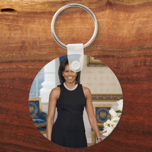 Mevrouw ObamaPortrait Sleutelhanger (Voorkant)