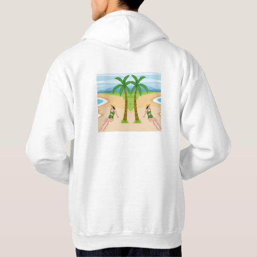 mevrouw op het strand hoodie (Achterkant)