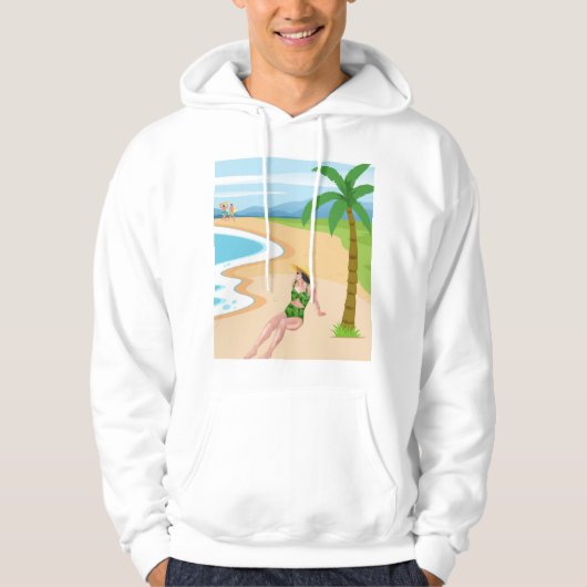 mevrouw op het strand hoodie (Voorkant)