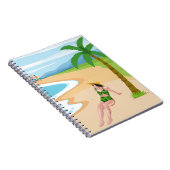 mevrouw op het strand notitieboek (Rechterzijde)