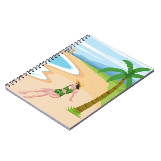 mevrouw op het strand notitieboek (Linkerzijde)