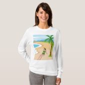 mevrouw op het strand t-shirt (Voorkant volledig)
