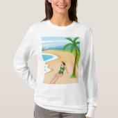 mevrouw op het strand t-shirt (Voorkant)