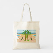 mevrouw op het strand tote bag (Achterkant)