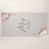 Mevrouw pampas droogde botanische, stijlvolle brui strandlaken (Voorkant)