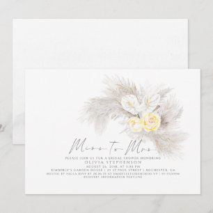 Mevrouw Pampas Grass Floral Vrijgezellenfeest Kaart