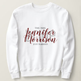 Mevrouw Pas getrouwd Maroon Elegante Trouwkleding Trui