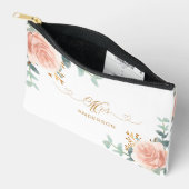 Mevrouw pasgetrouwd roos gouden bloemengroen etui (Open)