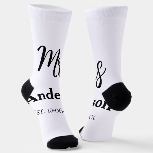 Mevrouw pasgetrouwde vrouw bruid naam datum jaar e sokken (Gebogen)