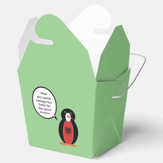 Mevrouw Penguin Albanese vlag praat Bedankdoosjes (Geopend)