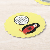 Mevrouw Penguin Albanese vlag praat Kartonnen Onderzetters (Gekanteld)