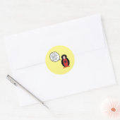 Mevrouw Penguin Albanese vlag praat Ronde Sticker (Envelop)