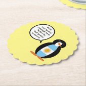 Mevrouw Penguin Argentijnse Vlag Praat Kartonnen Onderzetters (Gekanteld)