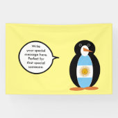 Mevrouw Penguin Argentijnse Vlag Praat Spandoek (Horizontaal)