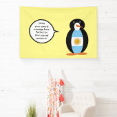 Mevrouw Penguin Argentijnse Vlag Praat Spandoek (Insitu)