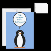 Mevrouw Penguin zegt dat de tarieven zuigen Briefkaart