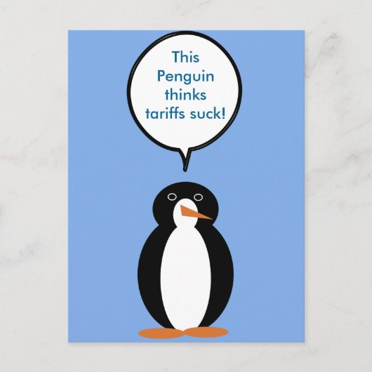Mevrouw Penguin zegt dat de tarieven zuigen Briefkaart (Voorkant)
