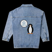 Mevrouw Penguin zegt dat de tarieven zuigen Denim Jacket