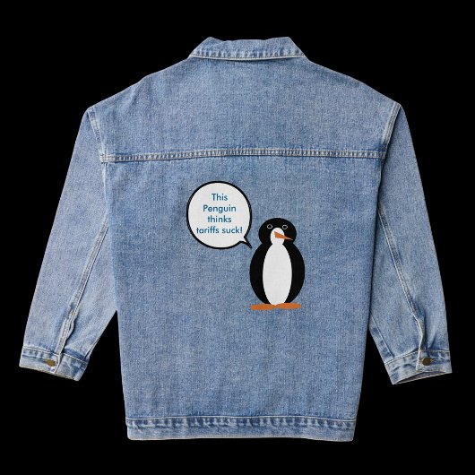 Mevrouw Penguin zegt dat de tarieven zuigen Denim Jacket