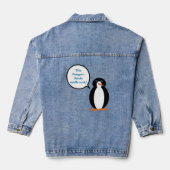 Mevrouw Penguin zegt dat de tarieven zuigen Denim Jacket (Achterkant)