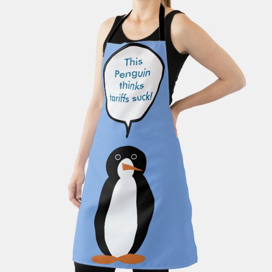 Mevrouw Penguin zegt dat de tarieven zuigen Schort (Insitu)