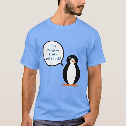 Mevrouw Penguin zegt dat de tarieven zuigen T-shirt (Voorkant)