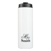 Mevrouw Persoonlijke naam White Black Thermosbeker (Voorkant)