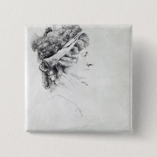 Mevrouw Piozzi Vierkante Button 5,1 Cm (Voorkant)