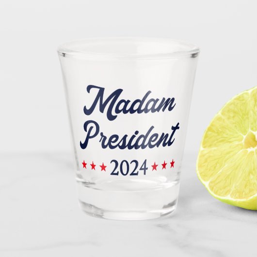 Mevrouw President 2024 I - Kamala Harris Shot Glas (Voorkant)