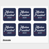 Mevrouw President 2024 I - Kamala Harris Vierkante Sticker (Vel)
