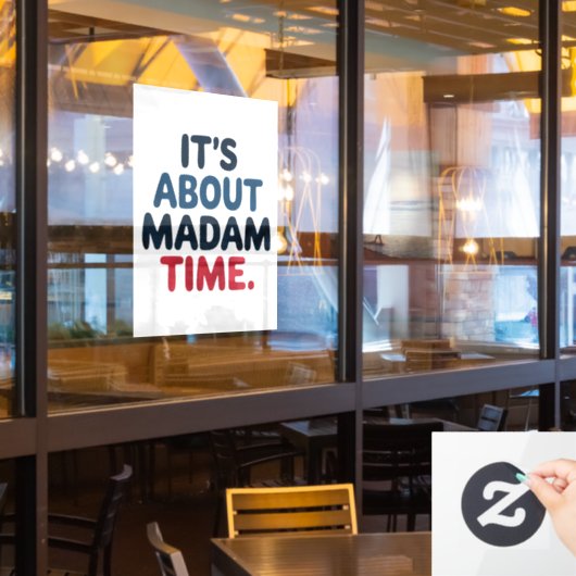 Mevrouw President 2024 Verkiezingsstemming Democra Raamsticker (Restaurant Raam)