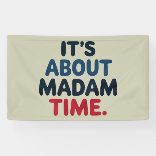 Mevrouw President 2024 Verkiezingsstemming Democra Spandoek (Horizontaal)