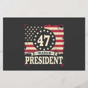 Mevrouw President Amerikaanse vlag 47 harris Walz Briefpapier
