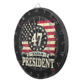 Mevrouw President Amerikaanse vlag 47 harris Walz  Dartbord (Voorkant Rechts)