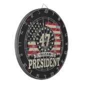 Mevrouw President Amerikaanse vlag 47 harris Walz  Dartbord (Voorkant Links)