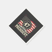 Mevrouw President Amerikaanse vlag 47 harris Walz Servet (Hoek)