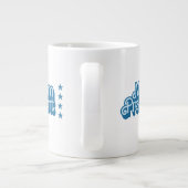 Mevrouw President Blue Retro Logo Grote Koffiekop (Achterkant)