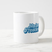 Mevrouw President Blue Retro Logo Grote Koffiekop (Voorkant rechts)
