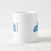 Mevrouw President Blue Retro Logo Grote Koffiekop (Voorkant)