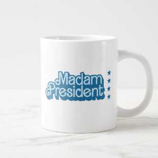 Mevrouw President Blue Retro Logo Grote Koffiekop