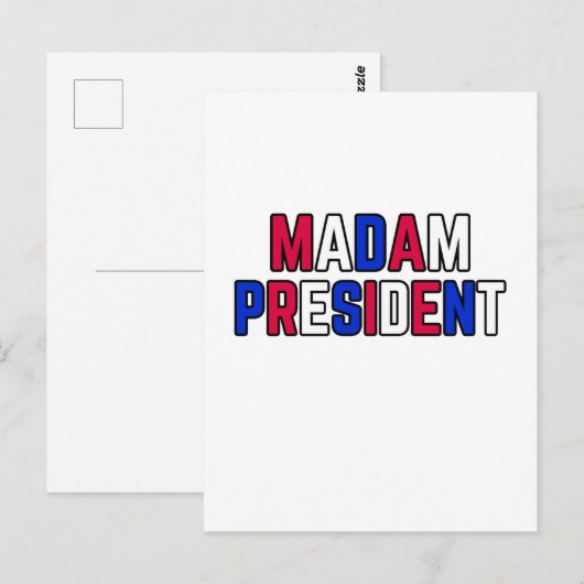 Mevrouw President Briefkaart (Voorkant / Achterkant)
